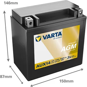 AUX14 Varta Dynamic AGM Auxiliary Car Battery 13Ah