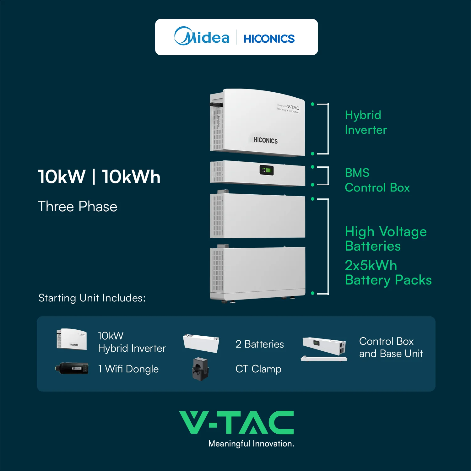 Hiconics Combo Three Phase 10kW with 30kWh Battery including Wifi and CT IP65 - Image 3