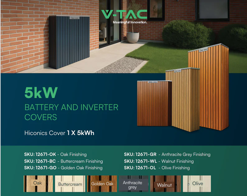 Hiconics Battery Covers 5kW (Oak) - Image 2