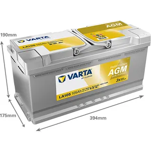 LA105 VARTA DUAL PURPOSE AGM LEISURE BATTERY 840 105 095