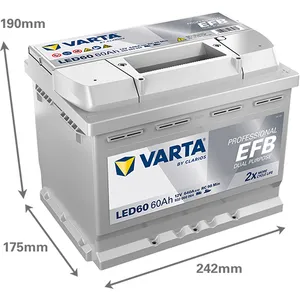 LED60 VARTA PROFESSIONAL DUAL PURPOSE EFB LEISURE BATTERY 60AH (930060068)