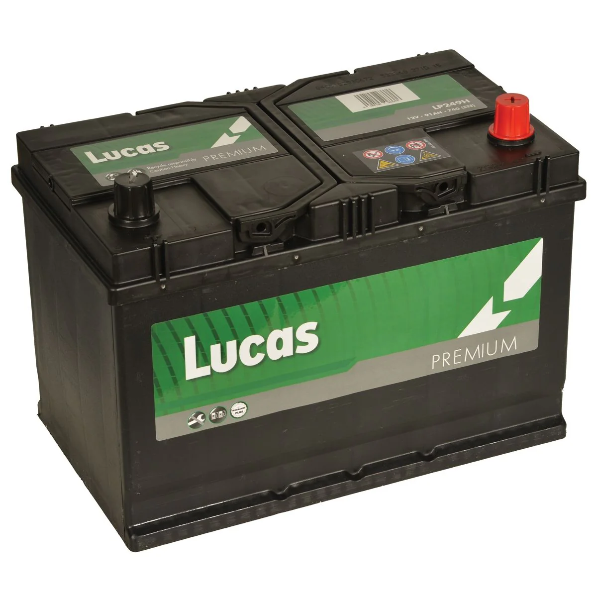 LP249H LUCAS PREMIUM CAR BATTERY 12V 91AH CCA (EN) 740A